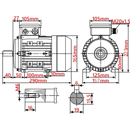SILNIK ELEKTRYCZNY 0,75kW 230V 1420obr 1FAZOWY KONDENSATOR PRACY ROZRUCHU